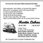 Traueranzeige Martin Liebau