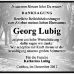 Danksagung Georg Lubig