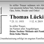 Traueranzeige Thomas Lücking