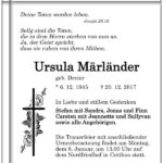 Traueranzeige Ursula Märländer, geb. Dreier