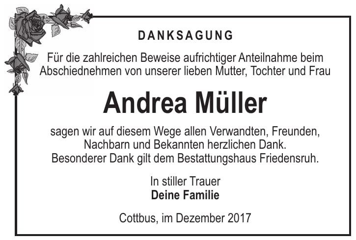 Danksagung Andrea Müller