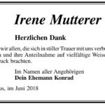 Danksagung Irene Mutterer