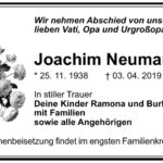 Traueranzeige Joachim Neumann
