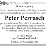 Danksagung Peter Perrasch