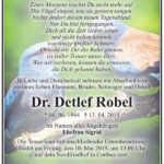 Traueranzeige Dr. Detlef Robel