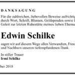 Danksagung Edwin Schilke