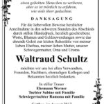 Danksagung Waltraud Schultz
