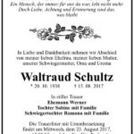 Traueranzeige Waltraud Schultz