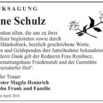 Danksagung Irene Schulz