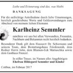 Danksagung Karlheinz Semmler