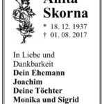 Traueranzeige Anita Skorna