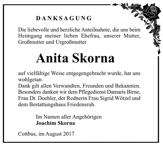 Danksagung Anita Skorna