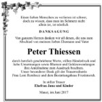 Danksagung Peter Thiessen