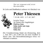 Traueranzeige Peter Thiessen