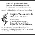 Traueranzeige Brigitte Wischniowski