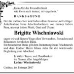 Danksagung Brigitte Wischniowski