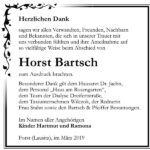 Traueranzeige Horst Bartsch