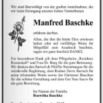 Danksagung Manfred Baschke