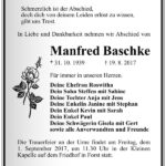 Traueranzeige Manfred Baschke
