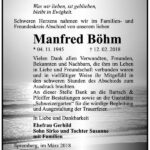 Danksagung Manfred Böhm