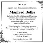 Danksagung Manfred Bölke