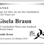 Danksagung Gisela Braun