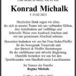 Danksagung Konrad Michalk