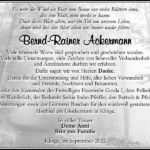 Danksagung Bernd-Rainer Ackermann