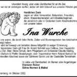 Danksagung Ina Wurche