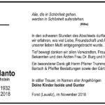 Danksagung Irene Hanto, geb. Reichstein