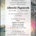 Danksagung Albrecht Papenroth