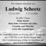 Traueranzeige Ludwig Scheetz