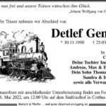 Traueranzeige Detlef Gems