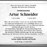 Danksagung Artur Schneider