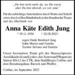 Danksagung Anna Käte Edith Jung