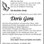 Danksagung Doris Gora