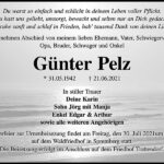 Traueranzeige Günter Pelz