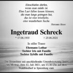 Traueranzeige Ingetraud Schreck