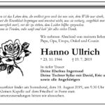 Traueranzeige Hanno Ullrich
