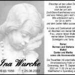 Traueranzeige Ina Wurche