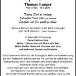 Traueranzeige Thomas Langer