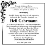 Danksagung Heli Gehrmann