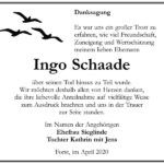 Danksagung Ingo Schaade