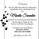 Danksagung Marita Semmler