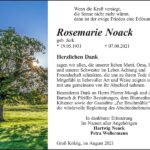 Danksagung Rosemarie Noack, geb. Jurk