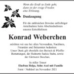 Danksagung Konrad Weberchen