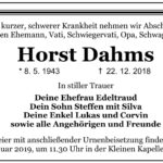 Traueranzeige Horst Dahms