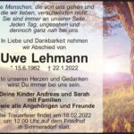 Traueranzeige Uwe Lehmann