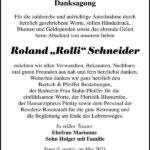 Traueranzeige Roland „Rolli“ Schneider