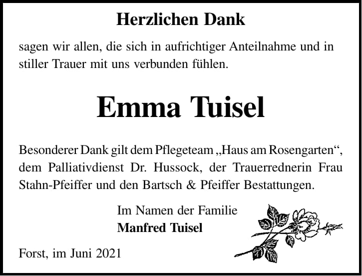Danksagung Emma Tuisel